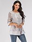 Χαμηλού Κόστους Μπλουζάκια Μεγάλου Μεγέθους-Women&#039;s Blouse Geometric Half Sleeve Causal Tops Lace Gray