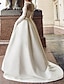 Χαμηλού Κόστους Νυφικά Φορέματα-Αρραβώνας Βίντατζ Επίσημο Φορεματα για γαμο Βραδινή τουαλέτα Λαιμός ψευδαίσθησης Μακρυμάνικο Ουρά μέτριου μήκους Σατέν Νυφικά φορέματα Με Διακοσμητικά Επιράμματα Τσέπη 2024
