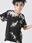 abordables T-shirts et chemises pour garçons-Enfants Garçon Tee-shirts Manches Courtes Teinture par Nouage Enfants Hauts basique Noir Rouge Vert