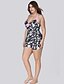 cheap Plus Size Swimwear-Women&#039;s Swimwear One Piece Tankini Plus Size Swimsuit Animal Black White Bathing Suits Cheetah Print