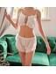 cheap Sexy Lingerie-Women&#039;s Backless Cut Out Mesh Suits Nightwear Jacquard Solid Colored White One-Size / Lace