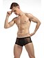 baratos Moda Íntima Exótica para Homem-Homens 1 Peça Com Transparência / Básico Cueca Boxer / Cuecas - Normal Cintura Baixa Preto M L XL