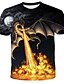 cheap Men&#039;s 3D T-shirts-Men&#039;s T shirt Tee Shirt Graphic Flame Round Neck Rainbow Daily Holiday Print Clothing Apparel Streetwear Exaggerated / Short Sleeve / Short Sleeve