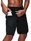 cheap Running &amp; Jogging Clothing-Men&#039;s Running Shorts Athletic Bottoms 2 in 1 with Phone Pocket Liner Fitness Gym Workout Marathon Running Active Training Quick Dry Breathable Moisture Absorbent Sport Solid Colored Navy White