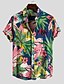 cheap Men&#039;s Printed Shirts-Men&#039;s Shirt Print Floral Graphic Collar Button Down Collar Party Daily Print Short Sleeve Tops Streetwear Hawaiian Beach Light Green / Machine wash / Hand wash / Wet and Dry Cleaning / Holiday