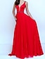 cheap Evening Dresses-A-Line Evening Gown Elegant Dress Engagement Formal Evening Floor Length Sleeveless Illusion Neck Chiffon with Sash / Ribbon Pleats 2023