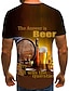 cheap Men&#039;s 3D T-shirts-Men&#039;s Shirt T shirt Tee Tee Graphic Beer Round Neck Yellow 3D Print Plus Size Daily Going out Short Sleeve Pleated Print Clothing Apparel Streetwear Exaggerated Designer Basic
