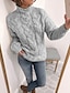 cheap Sweaters-Women&#039;s Pullover Sweater Knitted Solid Color Basic Casual Chunky Long Sleeve Sweater Cardigans Turtleneck Fall Winter Yellow Blushing Pink Gray