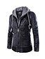 cheap Men&#039;s Jackets &amp; Coats-Men&#039;s Hooded Fall Jacket Regular Solid Colored Daily Punk &amp; Gothic Long Sleeve Faux Leather Black M L XL / Winter / Slim