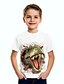 billige T-shirts og skjorter-Børn Drenge T-shirt Kortærmet Dinosaurus Dyr Trykt mønster Børn Toppe Basale Hvid