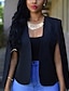 cheap Women&#039;s Blazer&amp;Suits-Women&#039;s V Neck Blazer Solid Colored White / Black S / M / L