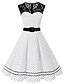 cheap Vintage Dresses-Women&#039;s Swing Dress Midi Dress White Black Sleeveless Polka Dot Spring Summer Crew Neck Hot Vintage 2022 S M L XL XXL 3XL 4XL / Cotton