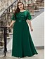 preiswerte Ballkleid-A-Linie Ballkleider Empire-Stil Kleid kleid hochzeitsgast Abendgesellschaft Boden-Länge Kurzarm Schmuck Kleid der Brautjungfer Chiffon V Zurück mit Paillette