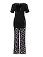 cheap Maternity Wear-Women&#039;s Maternity Deep V Suits Pajamas Color Block