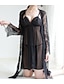 cheap Sexy Lingerie-Women&#039;s Cut Out Mesh Lace Robes Suits Nightwear Jacquard Solid Colored White / Black One-Size