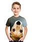 cheap Tees &amp; Shirts-Kids Boys&#039; T shirt Tee Short Sleeve Animal Print Children Tops Basic Green