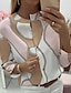 cheap Women&#039;s Blouses &amp; Shirts-Women&#039;s Shirt Blouse Pink Graphic Geometric 3/4 Length Sleeve Casual Daily Fashion Elegant Street Style Round Neck Regular S