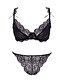 cheap Bras-Women&#039;s Push-up Lace Bras Underwire Bra 3/4 Cup Bra &amp; Panty Set Textured Fashion White Black Purple