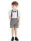 cheap Sets-Kids Toddler Boys&#039; Clothing Set Color Block Short Sleeve White Light Blue Basic
