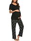 cheap Maternity Wear-Women&#039;s Maternity Deep V Suits Pajamas Color Block