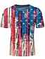 cheap Men&#039;s 3D T-shirts-Men&#039;s Daily T shirt Shirt Graphic National Flag Print Short Sleeve Tops Round Neck Blue