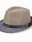 cheap Men&#039;s Accessories-Men&#039;s Fedora Hat Linen Patchwork Black Red Khaki