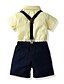 cheap Sets-Kids Boys&#039; Shirt &amp; Shorts Clothing Set Short Sleeve Blue Yellow Color Block Cotton School Basic