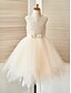 cheap Flower Girl Dresses-A-Line Knee Length Flower Girl Dress Pageant &amp; Performance Cute Prom Dress Lace with Sash / Ribbon Fit 3-16 Years