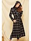 cheap Women&#039;s Coats &amp; Trench Coats-Women&#039;s Fall &amp; Winter Coat Daily Casual Long Plaid Black S / M / L