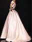 cheap Prom Dresses-Ball Gown Prom Dresses Elegant Dress Engagement Prom Sweep / Brush Train Sleeveless Off Shoulder Satin with Pleats Appliques 2023