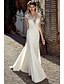 cheap Wedding Dresses-A-Line Wedding Dresses Bateau Neck Court Train Satin Lace Tulle Cap Sleeve Romantic Sexy See-Through Backless with Appliques 2022