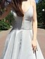 preiswerte Ballkleid-A-Line Prom Dresses Glittering Dress Engagement Sweep / Brush Train Sleeveless V Neck Satin with Bow(s) 2022