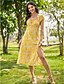 זול שמלות עם הדפס-בגדי ריקוד נשים שמלה משוחררת שמלת מידי צהוב תלתן שרוולים קצרים פרחוני מפוצל דפוס קיץ סירה מתחת לכתפיים חם יום יומי 2021 S M L XL