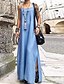 cheap Plain Dresses-Women&#039;s Strap Dress Maxi long Dress Dusty Blue Light Blue Sleeveless Solid Color Summer Round Neck Casual 2022 S M L XL XXL 3XL 4XL 5XL