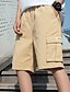 cheap Shorts-Men&#039;s Basic Breathable Outdoor Daily Holiday Shorts Tactical Cargo Pants Solid Colored Knee Length Drawstring Black Army Green Khaki