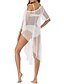 cheap Beach Dresses-Women&#039;s Swimwear Cover Up Normal Swimsuit Solid Colored White Bathing Suits