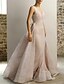 cheap Evening Dresses-Mermaid / Trumpet Sparkle Elegant Engagement Formal Evening Dress V Neck Sleeveless Detachable Tulle with Beading 2021