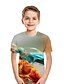 cheap Tees &amp; Shirts-Kids Boys&#039; Tee Short Sleeve Geometric Children Tops Streetwear Black Blue Red