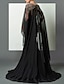 cheap Evening Dresses-Mermaid Black Dress Evening Gown Black Dress Vintage Engagement Formal Evening Sweep / Brush Train Sleeveless Strapless Chiffon with Sleek 2024