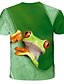 baratos camiseta 3d masculina-Homens Camiseta Gráfico Animal Decote Redondo Verde Vermelho Preto Diário Feriado Manga Curta Imprimir Roupa Roupa de rua Exagerado