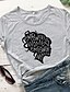 cheap Women&#039;s T-shirts-Women&#039;s T shirt Graphic Text Graphic Prints Print Round Neck Basic Tops 100% Cotton White Black Purple
