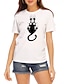 cheap Women&#039;s T-shirts-Women&#039;s T shirt Tee Dark Brown Lace Panda Cat Graphic Cat 3D Print Short Sleeve Daily Basic Round Neck XS