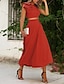 cheap Cocktail Dresses-Two Piece Cocktail Dresses Elegant Dress Graduation Engagement Ankle Length Sleeveless Jewel Neck Fall Wedding Guest Satin with Ruffles Pure Color 2024