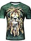 cheap Men&#039;s 3D-Men&#039;s T shirt Tee Graphic Animal Round Neck Plus Size Casual Daily Short Sleeve Print Slim Tops Purple Light Green Army Green / Summer