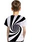 economico Top-Bambino Bambino (1-4 anni) Da ragazzo maglietta T-shirt Manica corta In bianco e nero 3D Print Monocolore Fantasia geometrica 3D Con stampe Bianco Bambini Top Estate Attivo Essenziale Moda città