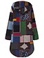 cheap Women&#039;s Coats &amp; Trench Coats-Women&#039;s Parka Daily Fall Winter Long Coat Regular Fit Casual Jacket Long Sleeve Geometric Print Green Red / Plus Size