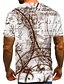 tanie T-shirty 3D męskie-Męskie Podkoszulek Graficzny Litera Okrągły dekolt Codzienny Wyjściowe Nadruk Krótki rękaw Najfatalniejszy Moda miejska Niebieski Biały Czarny