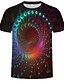 cheap Men&#039;s Casual T-shirts-Men&#039;s Visual Deception T-shirt Short Sleeve Daily Tops Basic Round Neck Rainbow