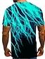 cheap Geometrical-Lightning Strikes Mens Graphic Shirt Tee Abstract Round Neck Green Purple Yellow White Daily Short Sleeve Print Clothing Apparel Basic Exaggerated T-Shirt Casual Blue Cotton