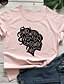 cheap Women&#039;s T-shirts-Women&#039;s T shirt Graphic Text Graphic Prints Print Round Neck Basic Tops 100% Cotton White Black Purple